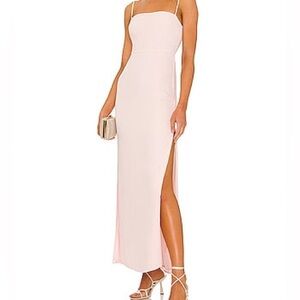 SUPERDOWN Maxi Dress with leg slit - blush